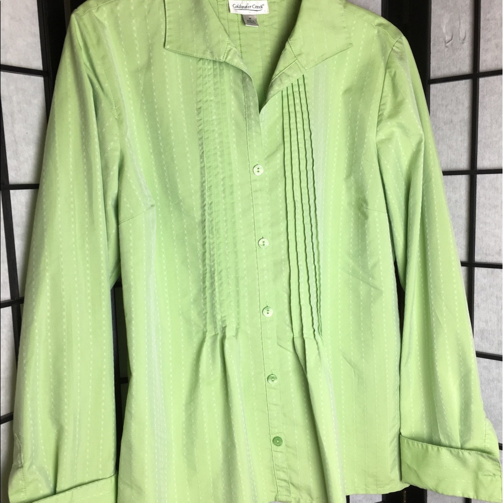 Coldwater Creek M light green blouse (A)